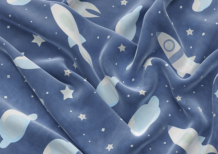 Blast Off, Celestial Blue - Made to Measure Curtains - Image 4